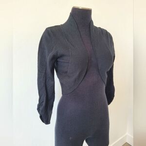 Maurices Cropped Black Half Cardigan Sweater Modest Coverup Y2K Formal Medium